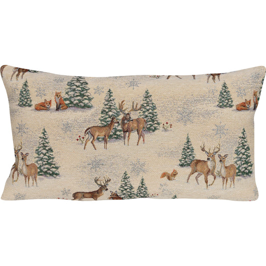 Gobelin Kissenhülle Zauberwald der Tiere - Winter Forest 30x50 cm