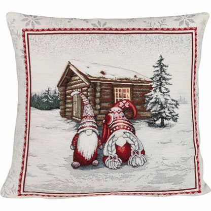 Gobelin Kissenhülle Hüttenzauber mit Wichtelpaar - Gnomos Couple 45x45 cm