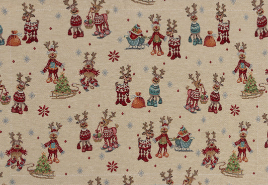 Tischset X-Mas Funny Reindeer 35x50 cm | Schwer & Griffig - Rentier Weihnachten Bunt