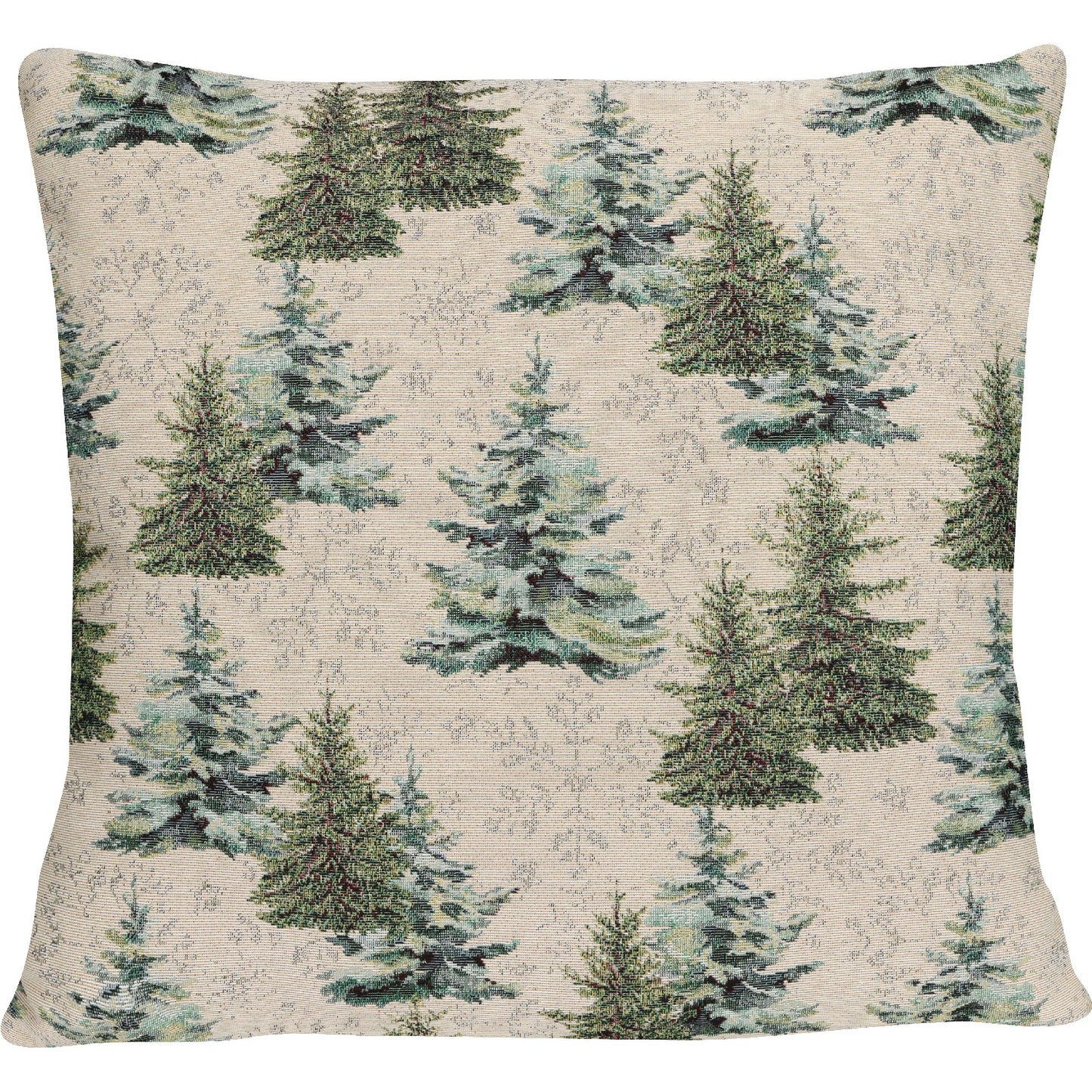 Gobelin Kissenhülle mit Tannenbäumen und Schneeflocken - Neoteric Forest - 50x50 cm - SPRÜGEL