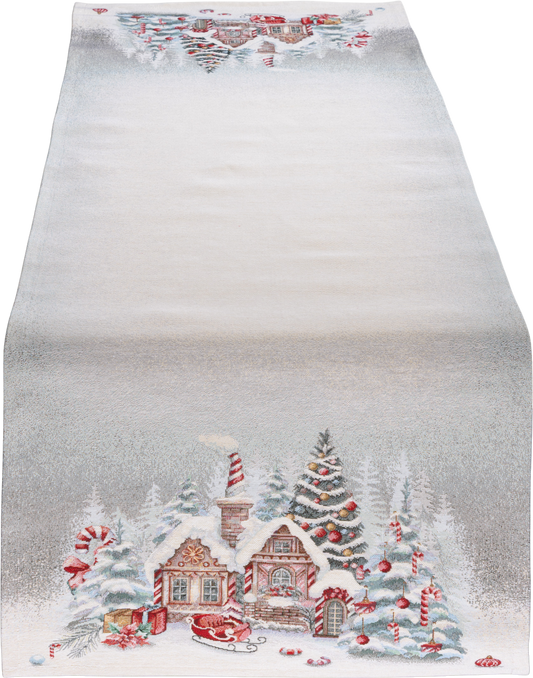Tischband Winter Sweety Home 45x45 cm | Schwer & Griffig - Almhütte Weihnachten Grau