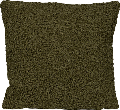 Kissenhülle Jardin Poodle Oliv 45x45 cm | Schwer & Griffig - Bouclé Olivgrün Uni Flauschig