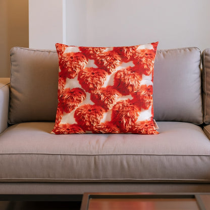 Baumwoll Kissenhülle Herz Puschel 50x50 cm