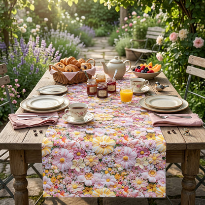 Baumwoll Tischband Blüten Illusion 50x150 cm