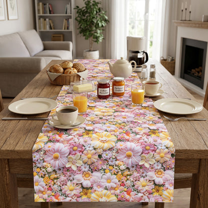 Baumwoll Tischband Blüten Illusion 50x150 cm