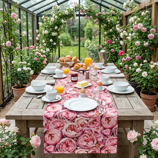 Präzisions-Druck Tischband Rosenfreude 45x150 cm