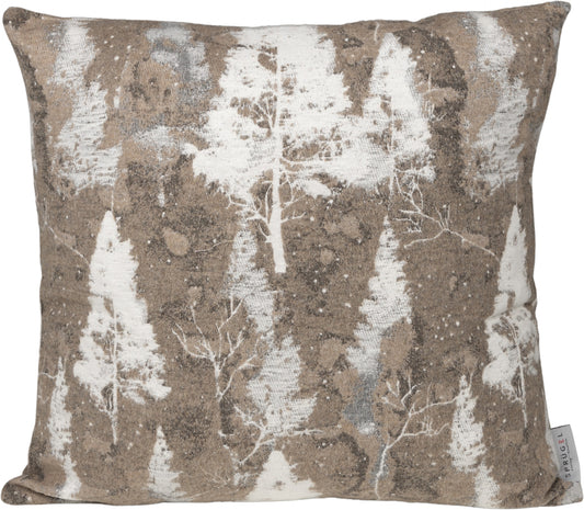 Kissenhülle Homeland Forest Taupe 50x50 cm | Filzig-Warm & Robust - Winterwald Tannen Taupe