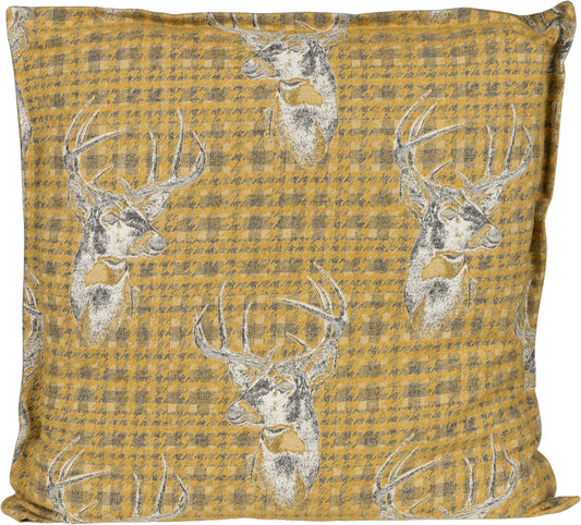 Kissenhülle Homeland Antler Gold 50x50 cm | Filzig-Warm & Robust - Hirsch Senfgelb Stehsaum