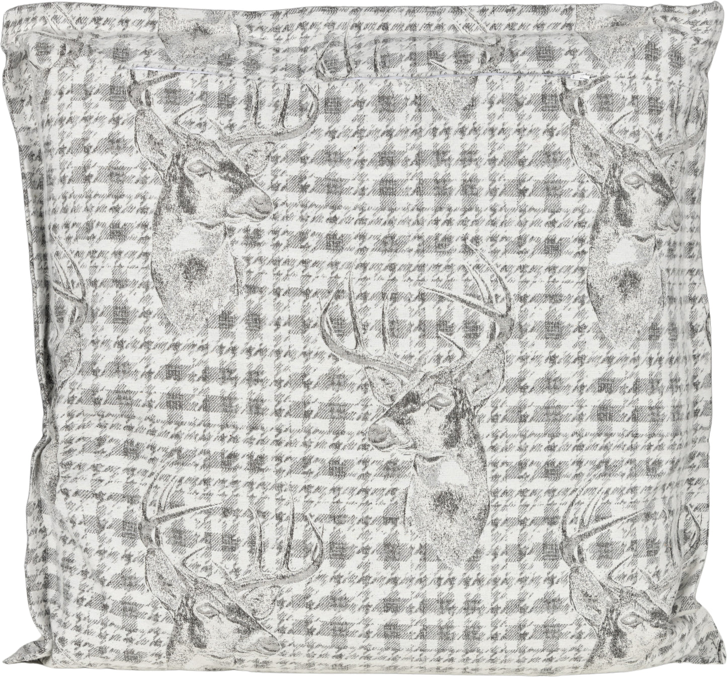 Kissenhülle Homeland Antler Weiss 40x40 cm | Filzig-Warm & Robust - Hirsch Hahnentritt Stehsaum