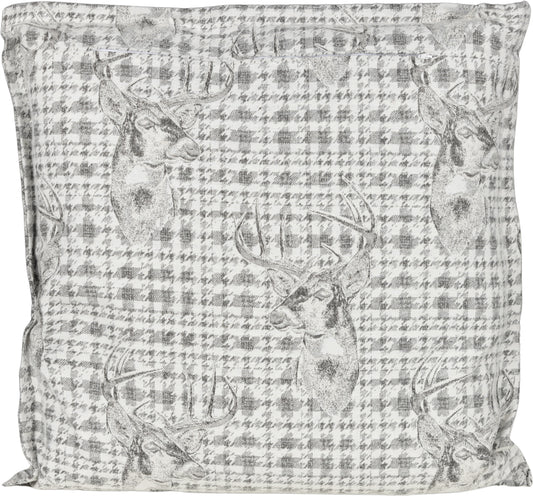 Kissenhülle Homeland Antler Weiss 40x40 cm | Filzig-Warm & Robust - Hirsch Hahnentritt Stehsaum