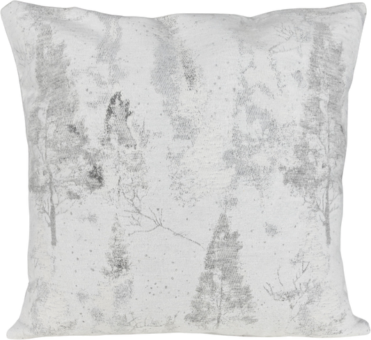 Kissenhülle Homeland Forest Weiss 50x50 cm | Filzig-Warm & Robust - Winterwald Tannen Weiß Dezent