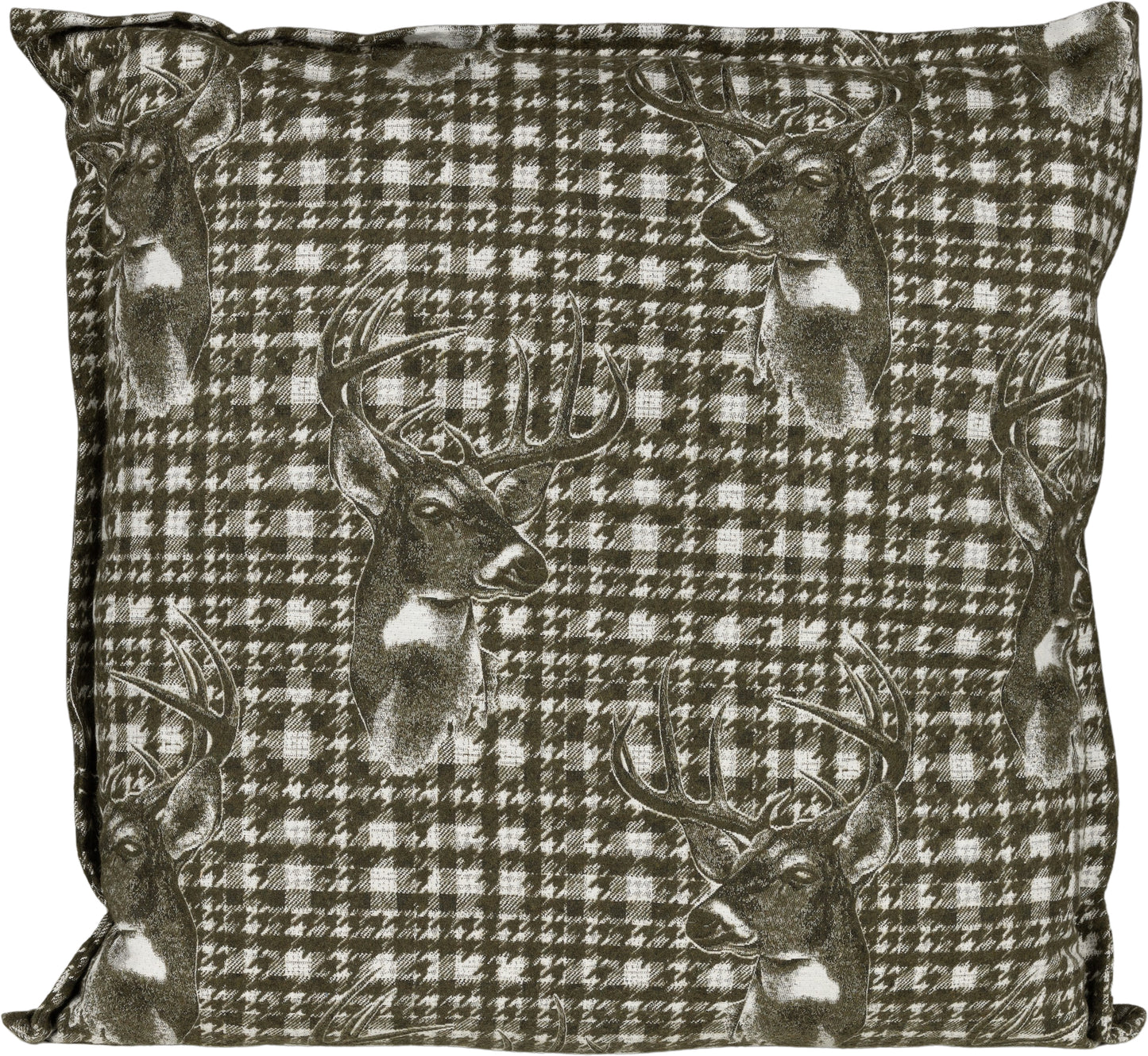 Kissenhülle Homeland Antler Dunkelgrün 40x40 cm | Filzig-Warm & Robust - Hirsch Moosgrün Stehsaum