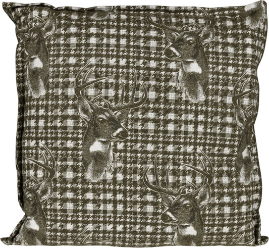 Kissenhülle Homeland Antler Dunkelgrün 40x40 cm | Filzig-Warm & Robust - Hirsch Moosgrün Stehsaum