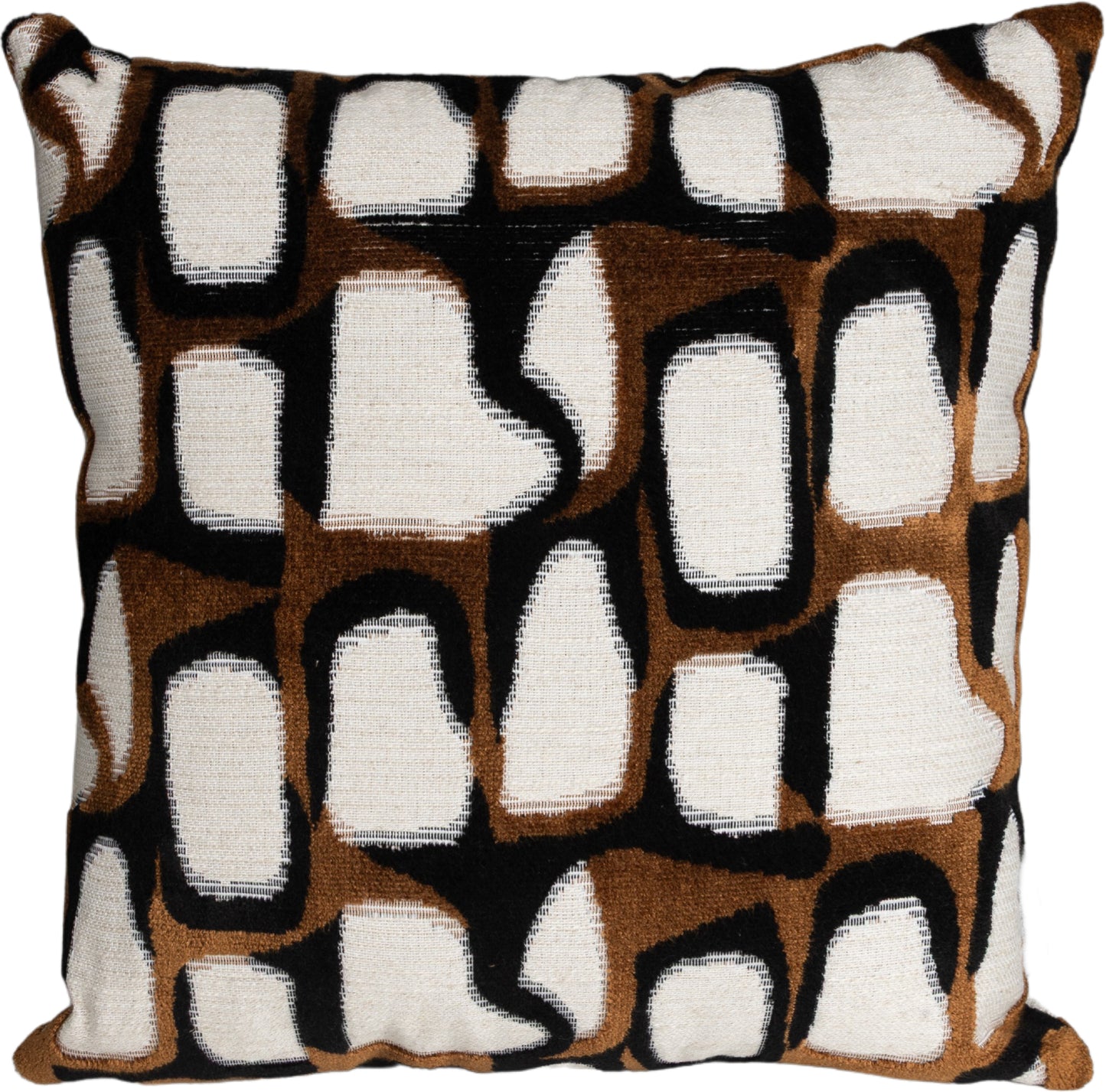Kissenhülle Palota Pattern 45x45 cm | Fest & Griffig - moderne Abstraktion Braun Creme