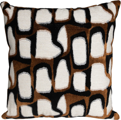 Kissenhülle Palota Pattern 45x45 cm | Fest & Griffig - moderne Abstraktion Braun Creme