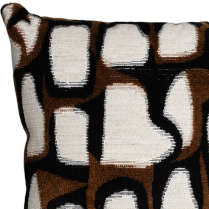 Kissenhülle Palota Pattern 45x45 cm | Fest & Griffig - moderne Abstraktion Braun Creme
