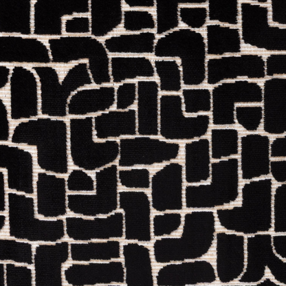 Kissenhülle Bonea Pattern 45x45 cm | Schwer & Griffig - Geometrisches Muster Schwarz Creme