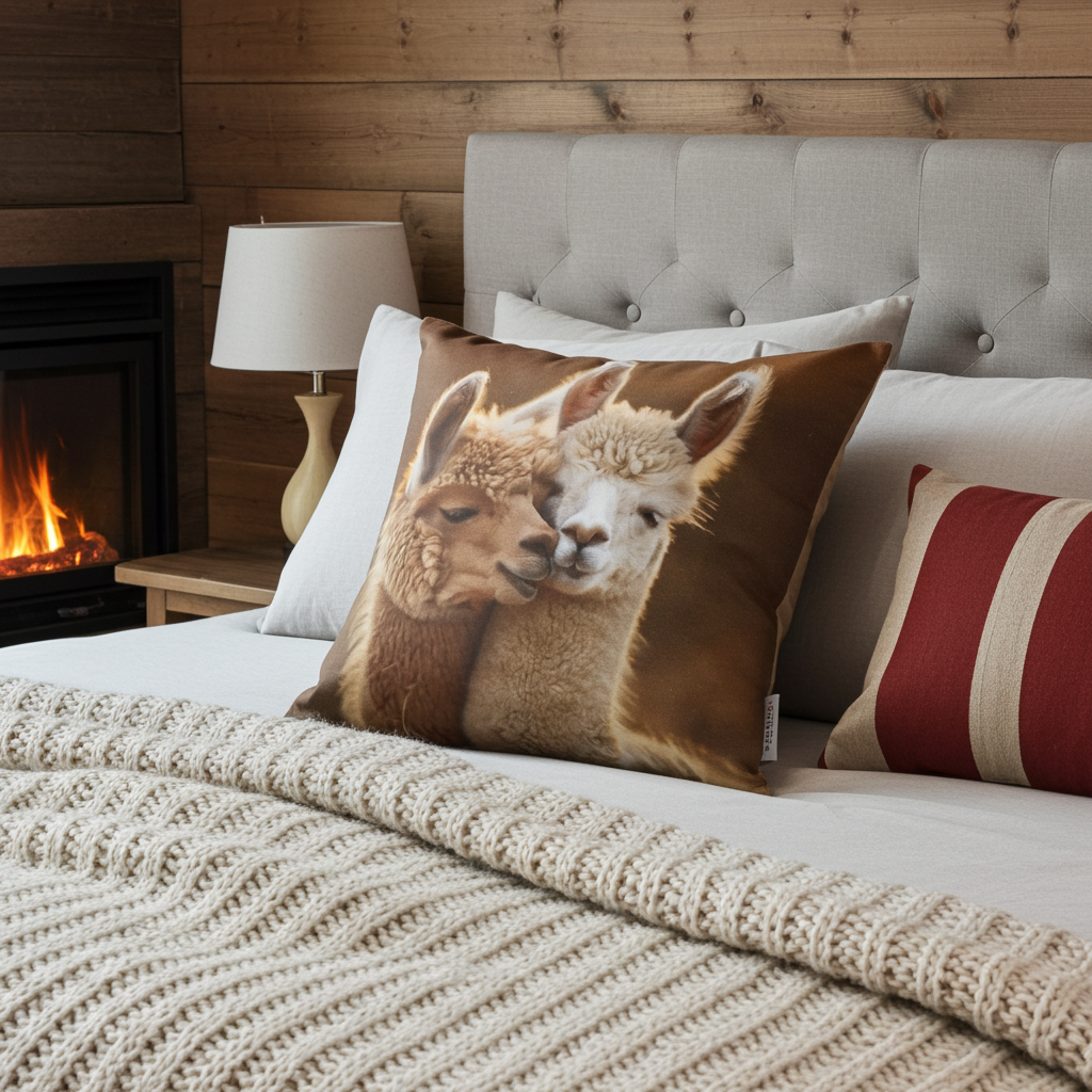 Kissenhülle Alpaka Liebe - Lovely Alpacas 45x45 cm