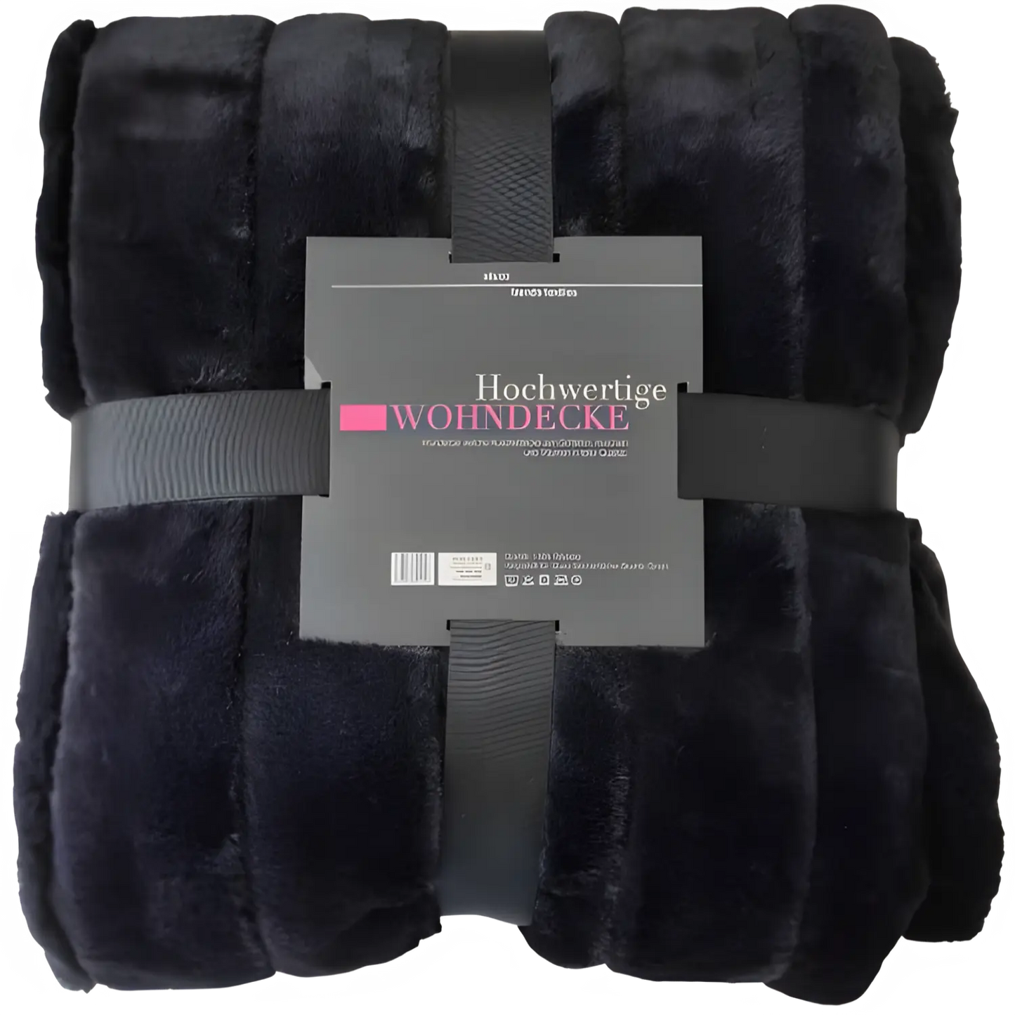 flauschige Wohndecke Berlin, Farbe schwarz