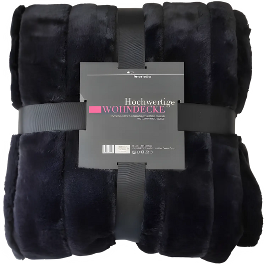 flauschige Wohndecke Berlin, Farbe schwarz