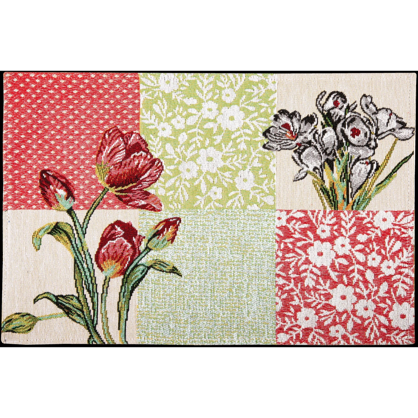 Gobelin Tischset Frühlings-Patchwork - Flower Potpourri 33x50 cm