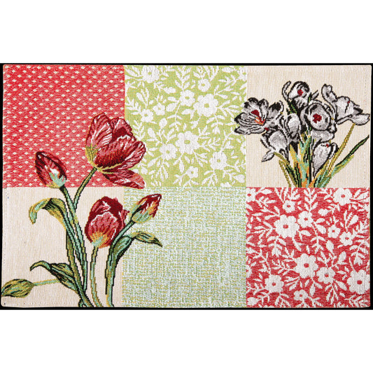 Gobelin Tischset Frühlings-Patchwork - Flower Potpourri 33x50 cm