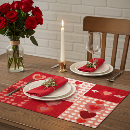 Gobelin Tischset Herzschlag - Valentine ca. 33x50 cm