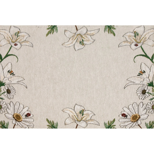 Gobelin Tischset Blüten mit Glückskäfer - Daisy 33x50 cm
