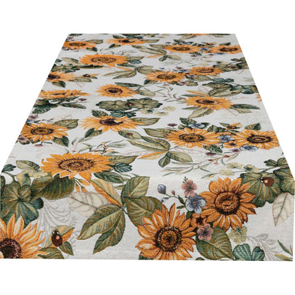 Gobelin Tischläufer Sonnenblumen und Marienkäfer 40x90 cm