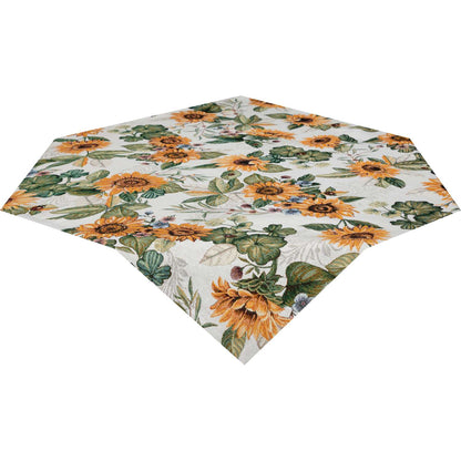 Gobelin Tischdecke mit Sonnenblumen und Marienkäfern - Andalusia Sunflower 110x110 cm