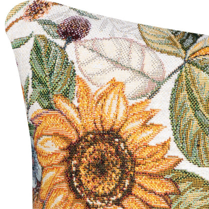 Gobelin Kissenhülle Sonnenblumen und Marienkäfer 40x40 cm
