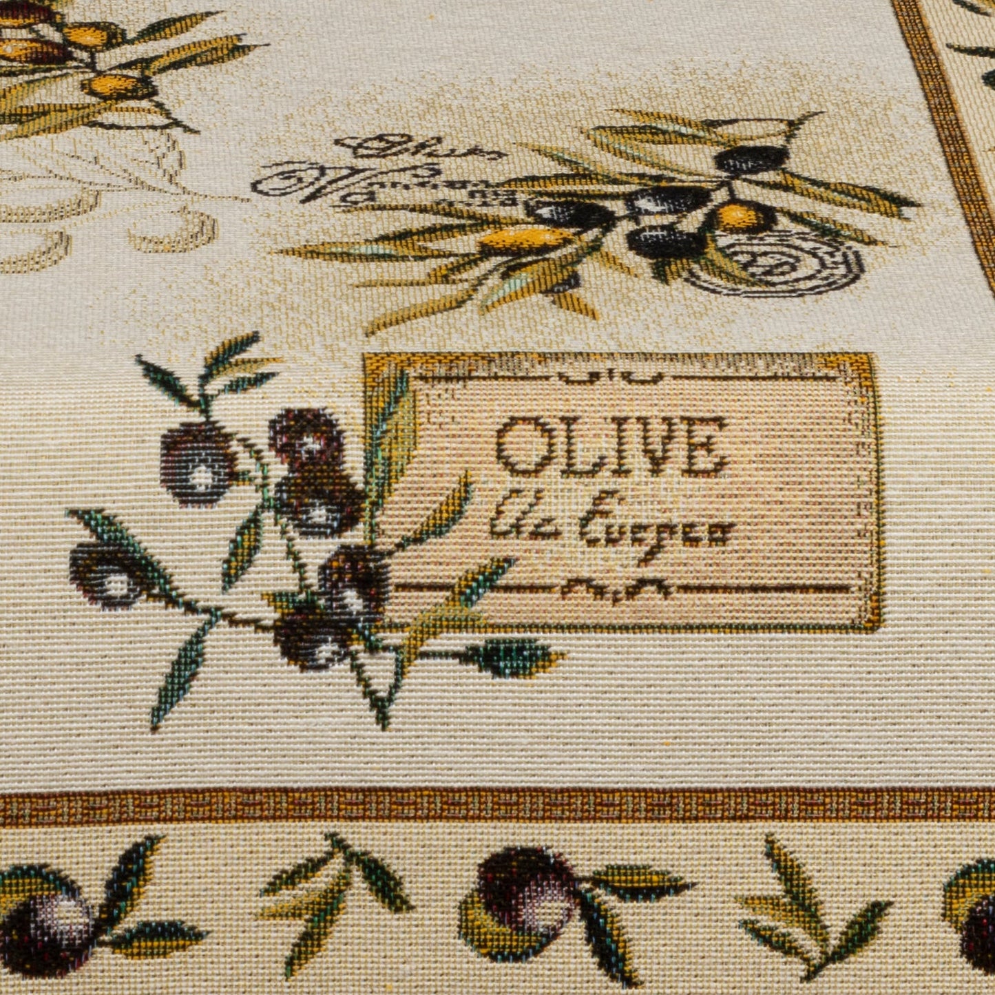 Gobelin Tischläufer Oliven & Olivenöl 45x140 cm