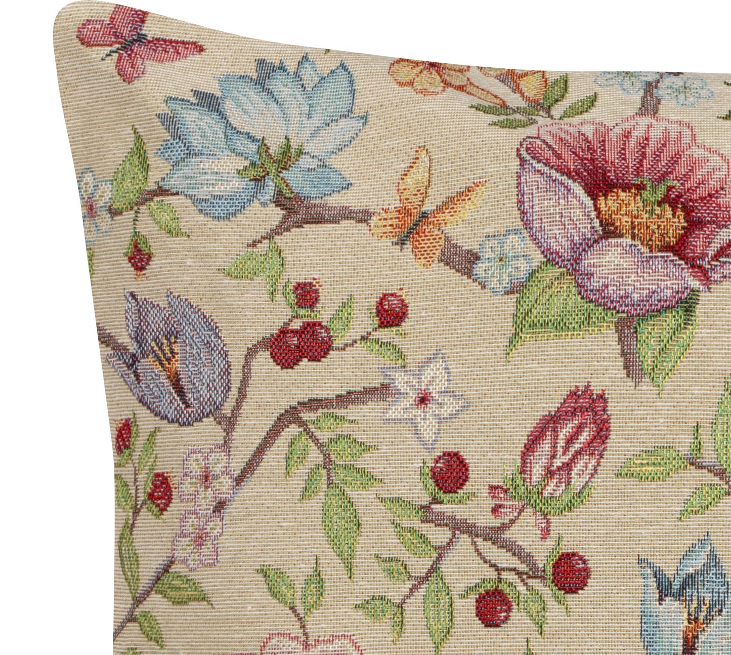 Gobelin Kissenhülle Vogel im Blütenparadies 50x50 cm