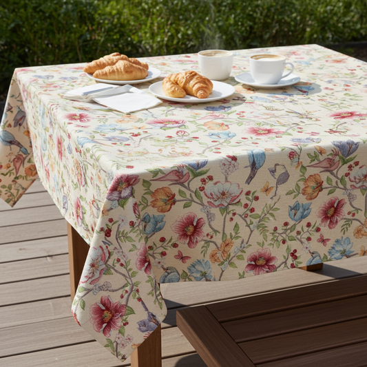 Mitteldecke Vogel im Blütenparadies 85x85 cm