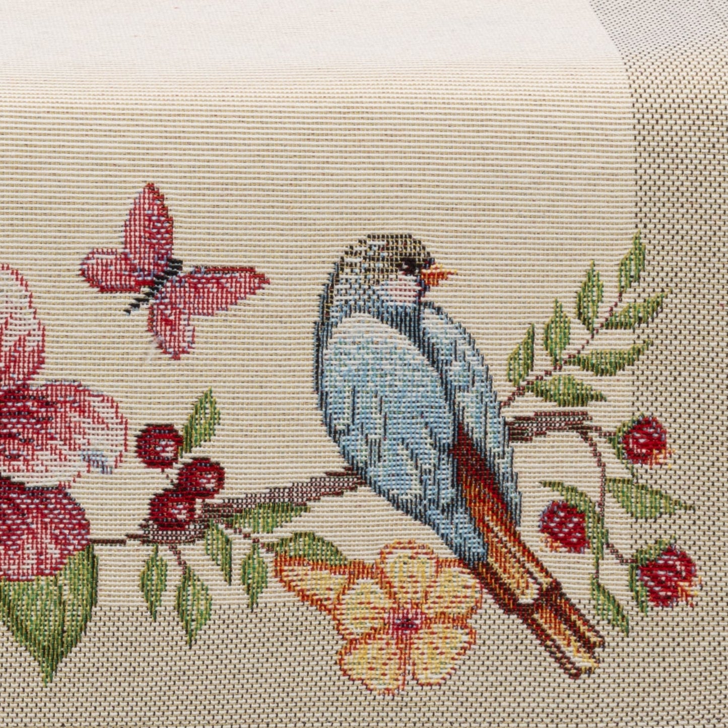 Gobelin Tischband mit Vogel im Blütenparadies - Spring Flower Bird 45x140 cm