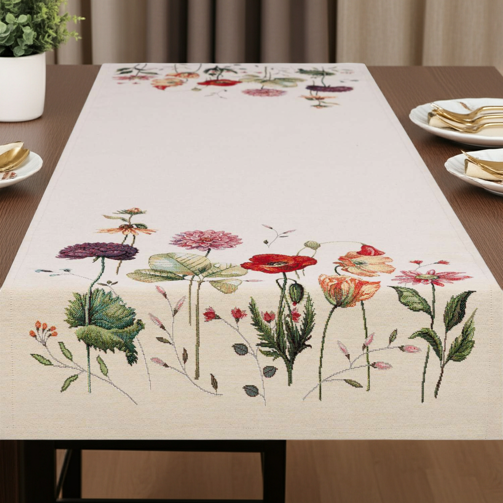 Gobelin Tischband Wiesenblüher 45x140 cm