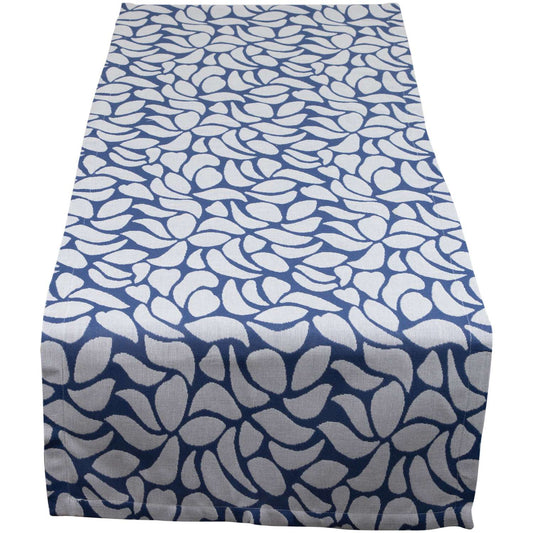 Tischläufer für Terrasse & Balkon • UV- & wetterbeständig • Mondblumen blau | 45x150 cm