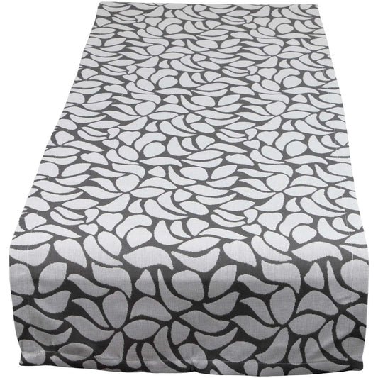 Tischläufer für Terrasse & Balkon • Hohe Lichtechtheit im Freien • Mondblumen grau | 45x150 cm