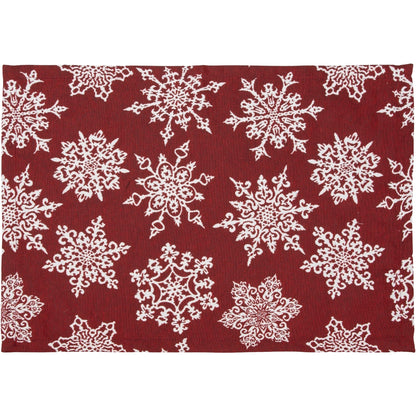 Gobelin Tischset mit Schneeflocken & Schneekristallen 35x50 cm