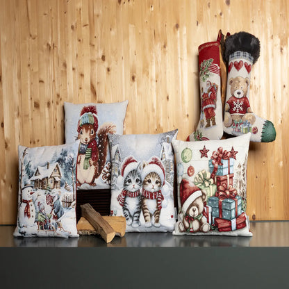 Gobelin Weihnachtsstrumpf mit Weihnachtsmann & Geschenken – Santa Socks