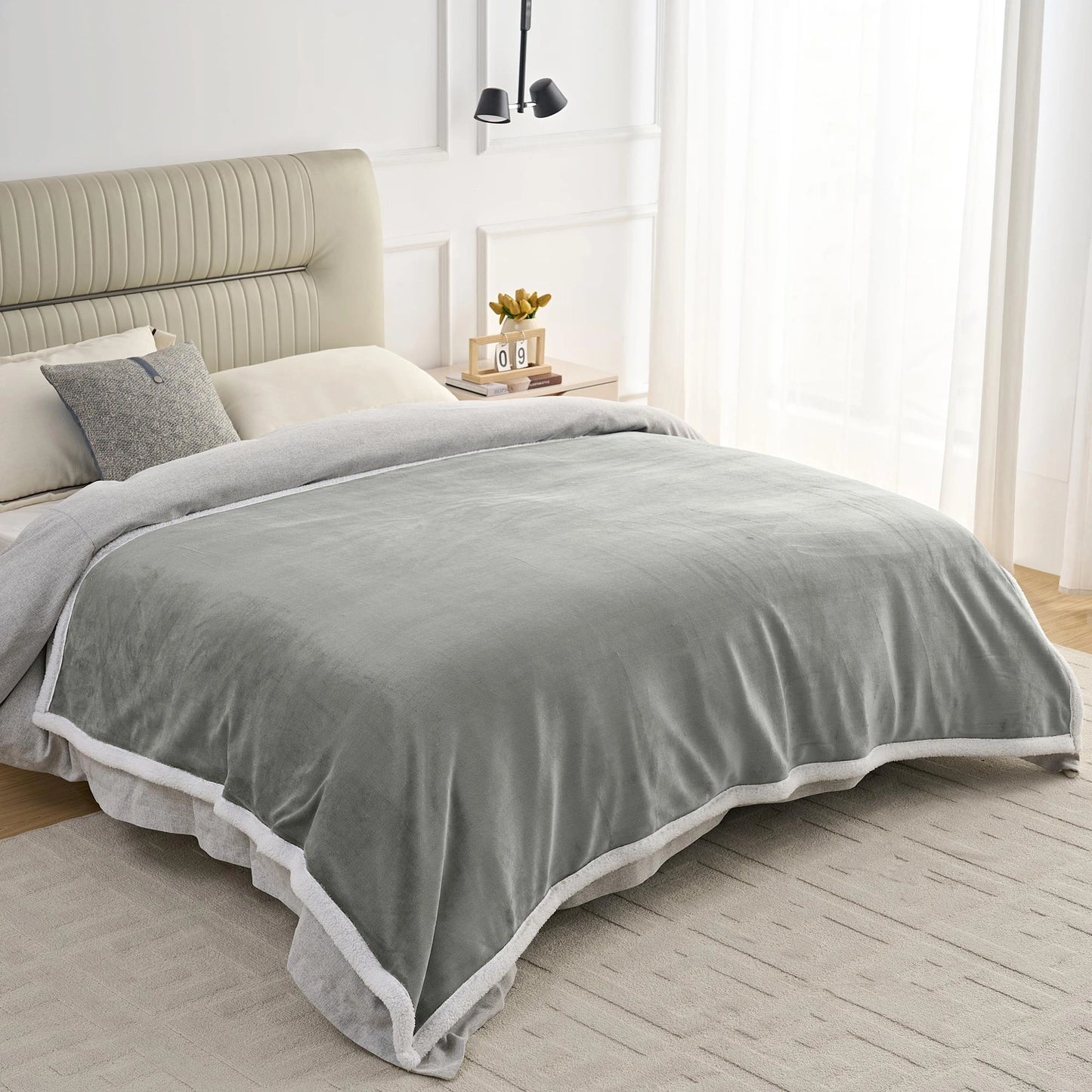 Sherpa Uni-Wohndecke, Farbe grau