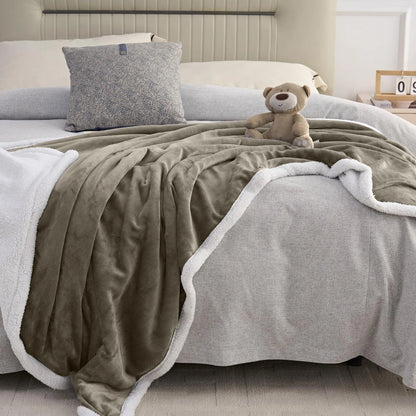 Sherpa Uni-Wohndecke, Farbe taupe