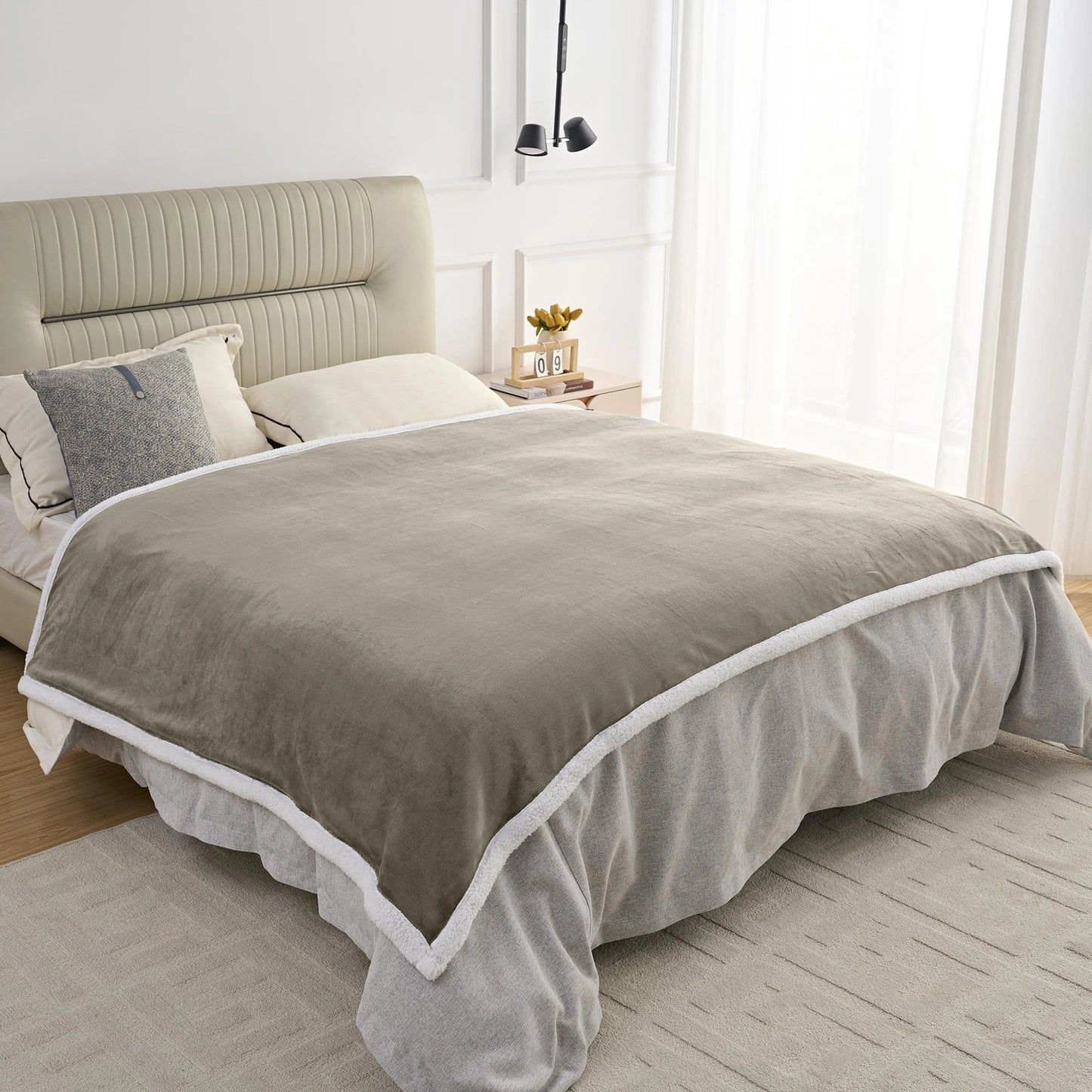 Sherpa Uni-Wohndecke, Farbe taupe