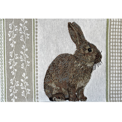 Gobelin Tischset brauner Hase -  Natural Bunny ca. 33x50 cm