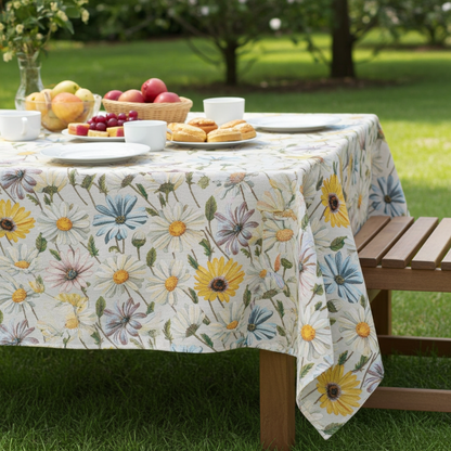 Gobelin Tischdecke Frühlingsblütenwiese - Elina Flowerfield 110x110 cm