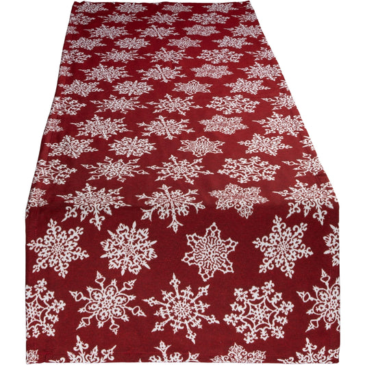 Gobelin Tischband mit Schneeflocken & Schneekristallen 48x150 cm